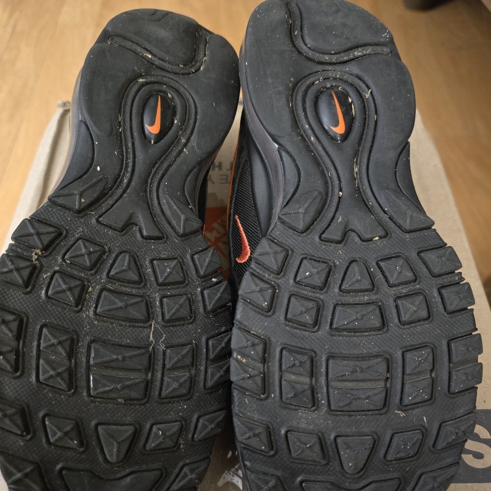 Nike Air Max 97 Safari GS "Black Safety Orange, Sneakers  Shoes Y 6.5 / W Size 8 - Picture 4 of 9